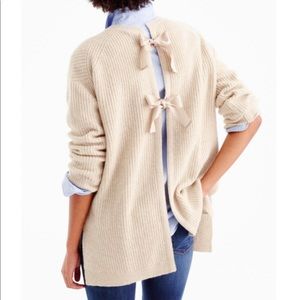 J. Crew Cream Sweater with Bow Details